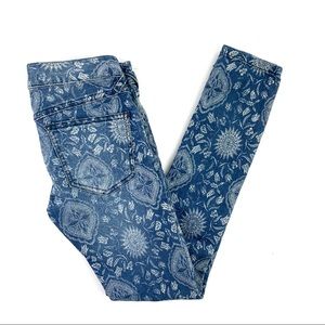 ALL JEANS DISCOUNTED!- FREE PEOPLE women’s Flora Skinny Print Jeans